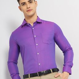 Luxe by TIGC Slim Fit Spread Collar Formal Shirt-image-52