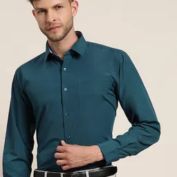 Hancock Standard Slim Fit Wrinkle Resistant Spread Colar Formal Shirt-image-21