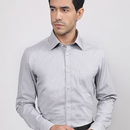LOUIS STITCH Comfort Micro Ditsy Printed Cotton Formal Shirt-image-83