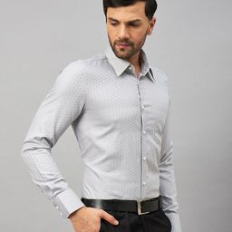 LOUIS STITCH Comfort Abstract Printed Cotton Formal Shirt-image-77