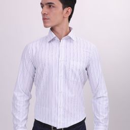 LOUIS STITCH Comfort Striped Spread Collar Cotton Formal Shirt-picture-47
