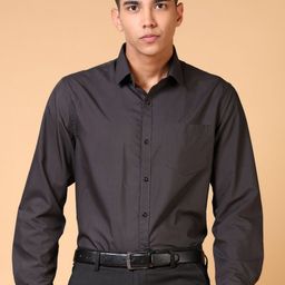 J White by Vmart Men Slim Fit Spread Collar Solid Cotton Formal Shirt-image-81