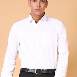 J White by Vmart Men Slim Fit Spread Collar Solid Cotton Formal Shirt-image-79