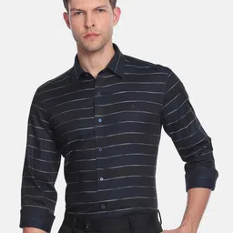 Arrow New York Men Slim Fit Horizontal Striped Pure Cotton Formal Shirt-picture-26
