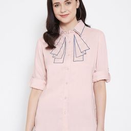 Ruhaans Women Pink Classic Casual Shirt-image-36