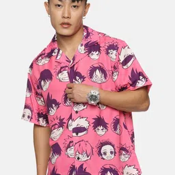 Fans Army Naruto Goku Luffy Printed Oversized Casual Shirt-73