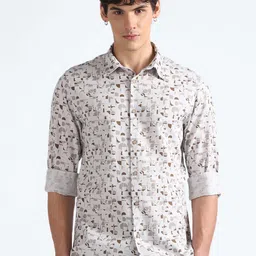 Flying Machine Floral Printed Cotton Opaque Casual Shirt-picture-39