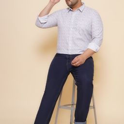 John Pride Men Spread Collar Printed Plus Size Pure Cotton Casual Shirt-image-31