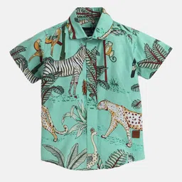 Polka Tots Boys Floral Opaque Printed Cotton Casual Shirt-image-99