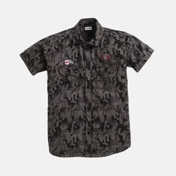 Polka Tots Boys Camouflage Printed Cotton Casual Shirt-image-69