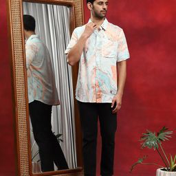 AKS Abstract Printed Spread Collar Casual Shirt-image-45