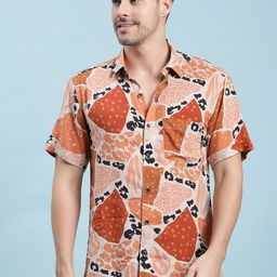 Stuffie Land Abstract Printed Cotton Casual Shirt-image-2