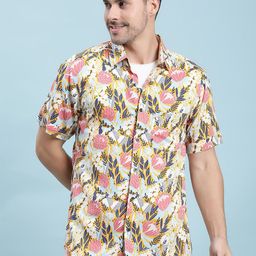 Stuffie Land Floral Printed Cotton Casual Shirt-image-50