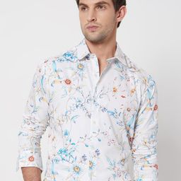 Mufti Slim Fit Floral Opaque Floral Printed Cotton Casual Shirt-picture-2