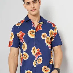 Celio Classic Floral Printed Cotton Casual Shirt-image-7