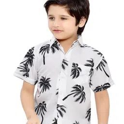 BAESD Boys Comfort spread collar Floral Opaque Printed Cotton Casual Shirt-image-21