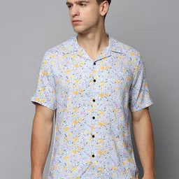 SHOWOFF Comfort Floral Printed Cuban Collar Casual Shirt-image-99