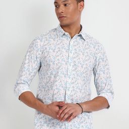 Flying Machine Floral Printed Slim Fit Pure Cotton Casual Shirt-picture-8