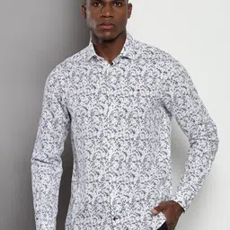Tommy Hilfiger Fashion Spread Collar Long Sleeves Printed Cotton Slim Fit Casual Shirt-picture-39