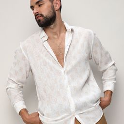 Campus Sutra Foil-Pleated Shirt-image-65