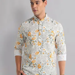 AD By Arvind Slim Fit Floral Opaque Printed Casual Shirt-image-16