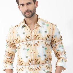 RARE RABBIT Men Stivole Tropical Printed Slim Fit Shirt-image-96