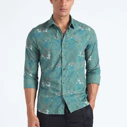 Flying Machine Slim Fit Floral Printed Spread Collar Opaque Casual Shirt-image-51
