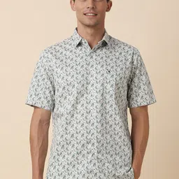 Allen Solly Floral Printed Spread Collar Curved Cotton Slim Fit Casual Shirt-image-48