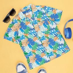Pantaloons Junior Boys Floral Printed Pure Cotton Casual Shirt-image-92