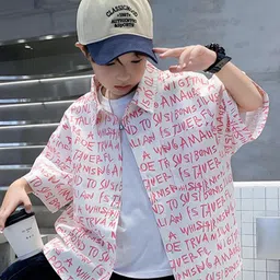 StyleCast x Revolte Boys Spread Collar Typographic Printed Regular Fit Casual Shirt-image-17