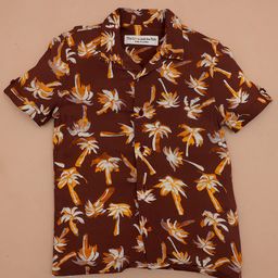 The Lion and The Fish Boys Comfort Printed Cuban Collar Casual Shirt-image-65