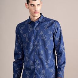 Cantabil Men Spread Collar Floral Printed Cotton Casual Shirt-image-85