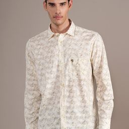 Cantabil Men Spread Collar Floral Printed Cotton Casual Shirt-image-82