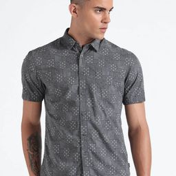 Flying Machine Slim Fit Geometric Printed Pure Cotton Casual Shirt-picture-40