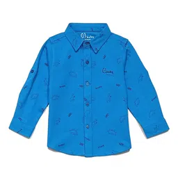 GJ baby Infant Boys Conversational Printed Cotton Roll-Up Sleeves Casual Shirt-image-35