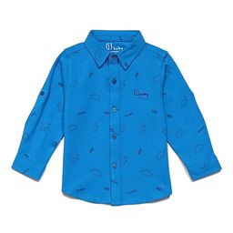 GJ baby Boys Conversational Printed Cotton Roll-Up Sleeves Casual Shirt-image-52
