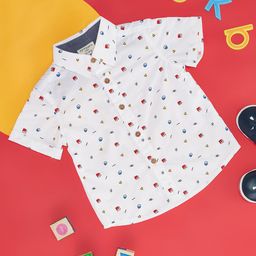 Pantaloons Baby Boys Geometric Printed Pure Cotton Casual Shirt-53
