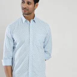 JADE BLUE Slim Fit Cotton Printed Casual Shirt-image-93
