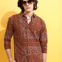 KETCH Ethnic Motifs Printed Cotton Casual Shirt-image-20