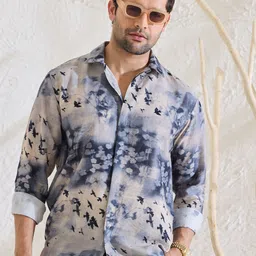 MR BUTTON Men Slim Fit Opaque Printed Casual Shirt-image-97