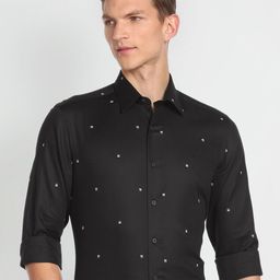 Arrow New York Slim Fit Self Design Pure Cotton Formal Shirt-image-46