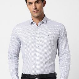 V Dot Slim Fit Micro Ditsy Printed Pure Cotton Formal Shirt-image-89