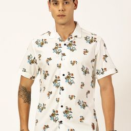 Provogue Slim Fit Cuban Collar Printed Cotton Casual Shirt-image-47