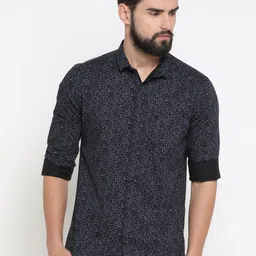SHOWOFF Men Standard Slim Fit Spread Collar Micro Ditsy Printed Cotton Casual Shirt-image-79