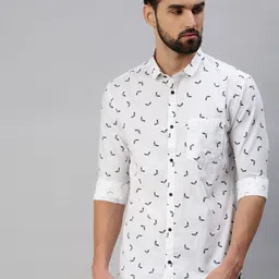 SHOWOFF Men Standard Slim Fit Spread Collar Conversational Printed Cotton Casual Shirt-image-55
