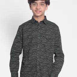 Crimsoune Club Boys Abstract Printed Pure Cotton  Slim Fit Shirt-image-67