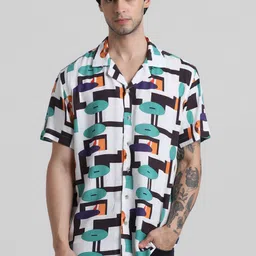 Jack & Jones Abstract Printed Cuban Collar Casual Shirt-image-16