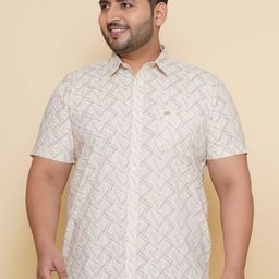 John Pride Plus Size Geometric Printed Pure Cotton Casual Shirt-image-44