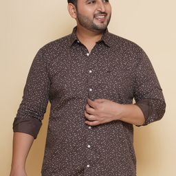 John Pride Plus Size Floral Printed Cotton Casual Shirt-image-11