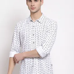 Pepe Jeans Men White Opaque Printed Cotton Casual Shirt-picture-25